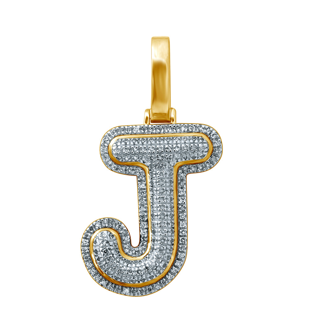 10KT 0.25-0.32CT D-BUBBLE LETTER J ""