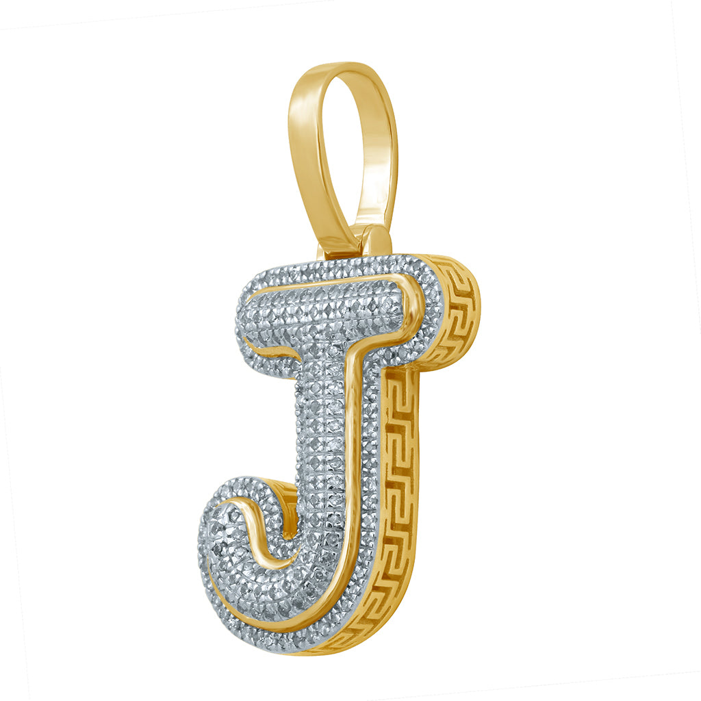 10KT 0.25-0.32CT D-BUBBLE LETTER J ""