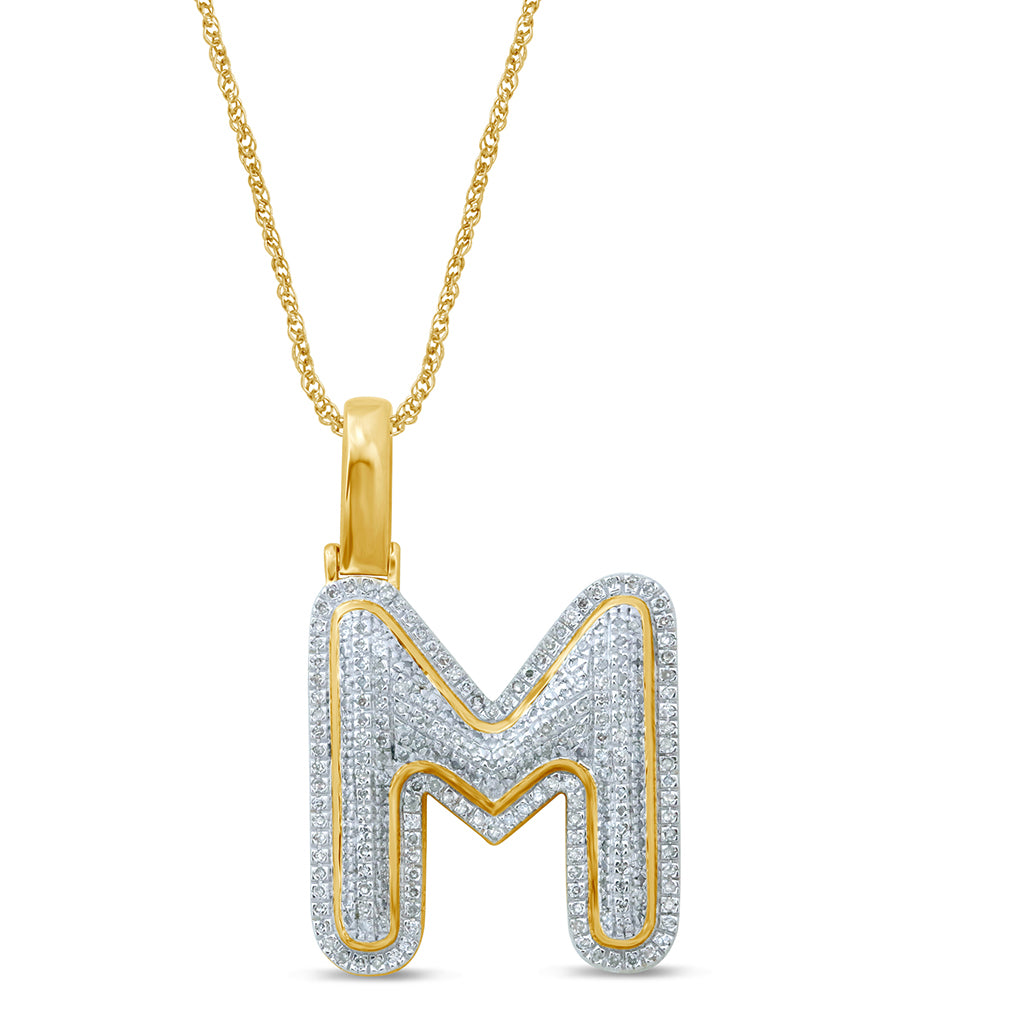 10KT 0.35-0.49 CT D- BUBBLE LETTER M ""