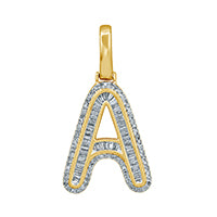 10KT 0.41- 0.46 CT D-INITIAL BAGUETTES A ""