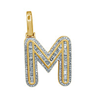 10KT 0.63- 0.70CT D-BAGUETTE INITIAL M ""
