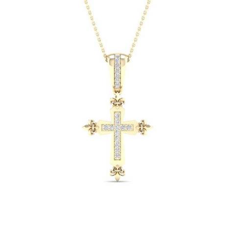 10K 0.05CT D-CROSS LADIES CHARMS""