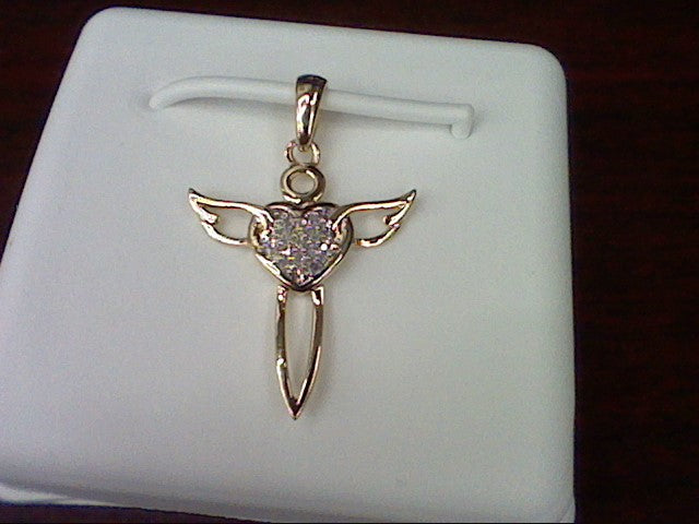 CLOSEOUT 10KT 0.04CT D-LADIES CHARMS "CROSS"