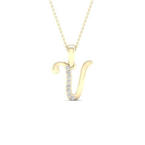 10K 0.04CT D-LADIES INITIAL V""