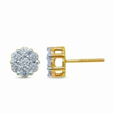 10KT 0.76-0.78CT D-FLOWER EARRINGS