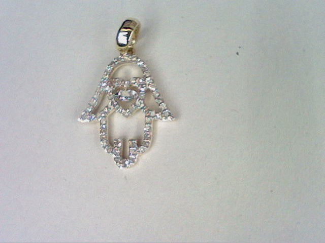 10KT 0.16-0.18CT D-LADIES PENDANT "HAMSA HAND"
