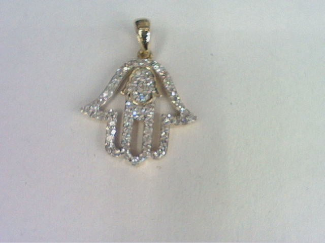 10K 0.31-0.33CT D-LADIES PENDANT "HAMSA"