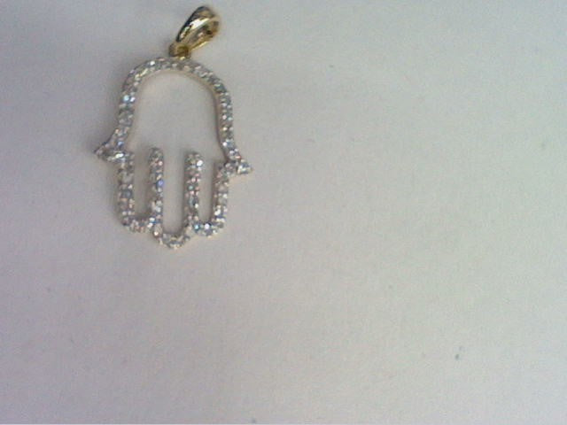 10K 0.21CT D-LADIES PENDANT "HAMSA HAND"