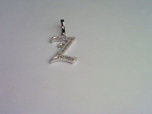 10KT 0.43-0.44CT D-TATTOO INITIAL Z" BAGUETTES"