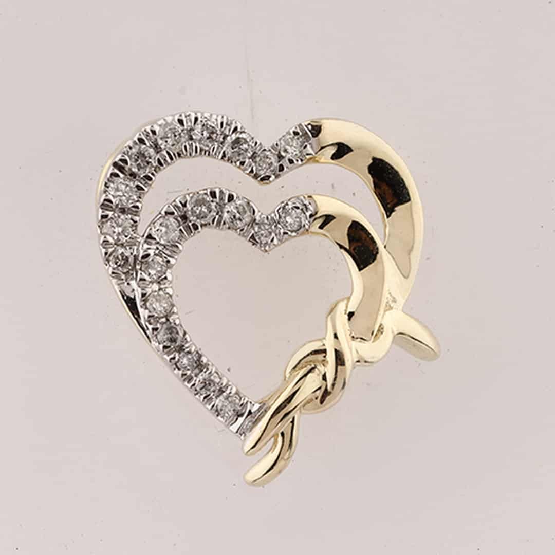 10KT 0.13CT D-LADIES PENDANT "HEART"