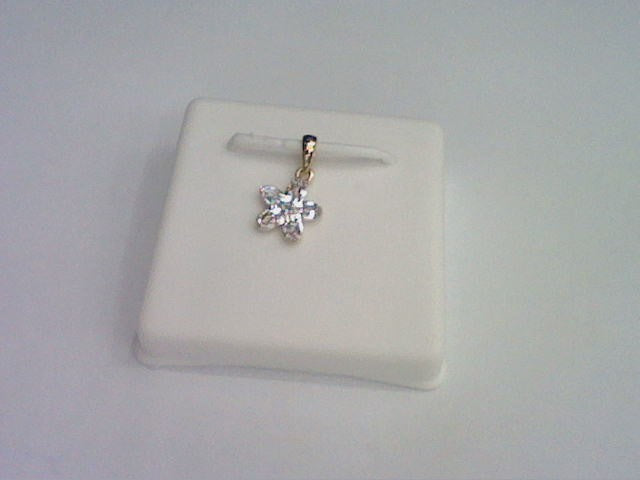 10KT 0.10CT D-LADIES PENDANT "FLOWER PETALS" BAGUETTES