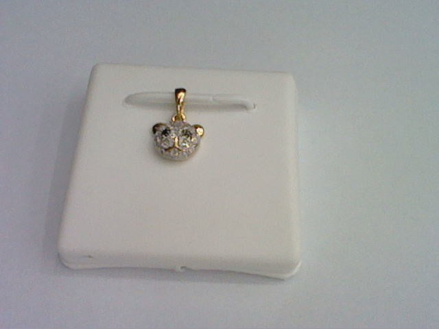 10KT 0.10CT D-CHARM "BEAR FACE"