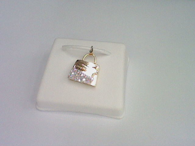 10KT 0.15CT D-LADIES PENDANT "HAND BAG"