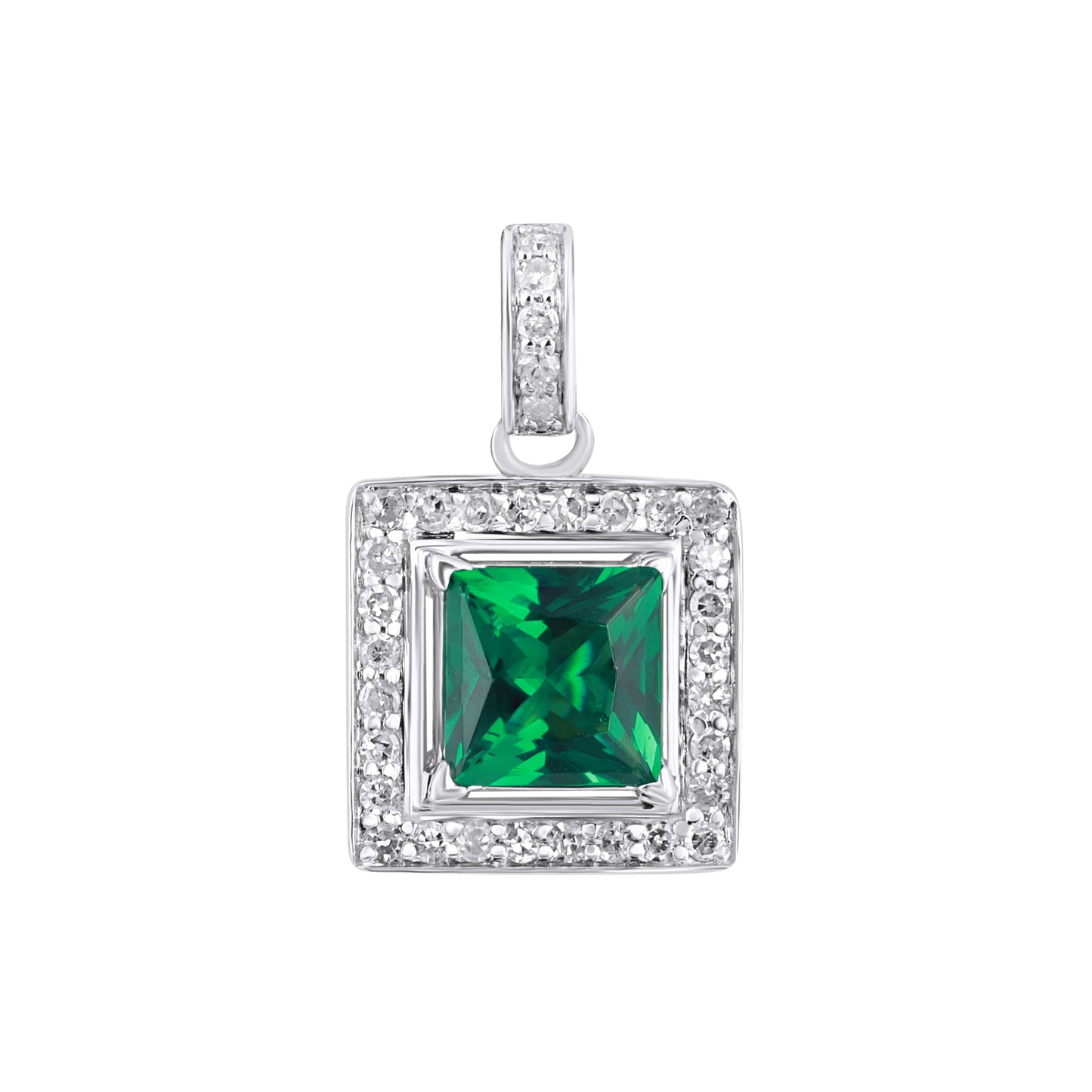 10KT 0.13CT D-"EMERALD" PENDANT