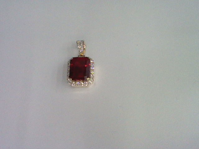 10KT 0.33CT D- LADIES PENDANT "RED STONE"