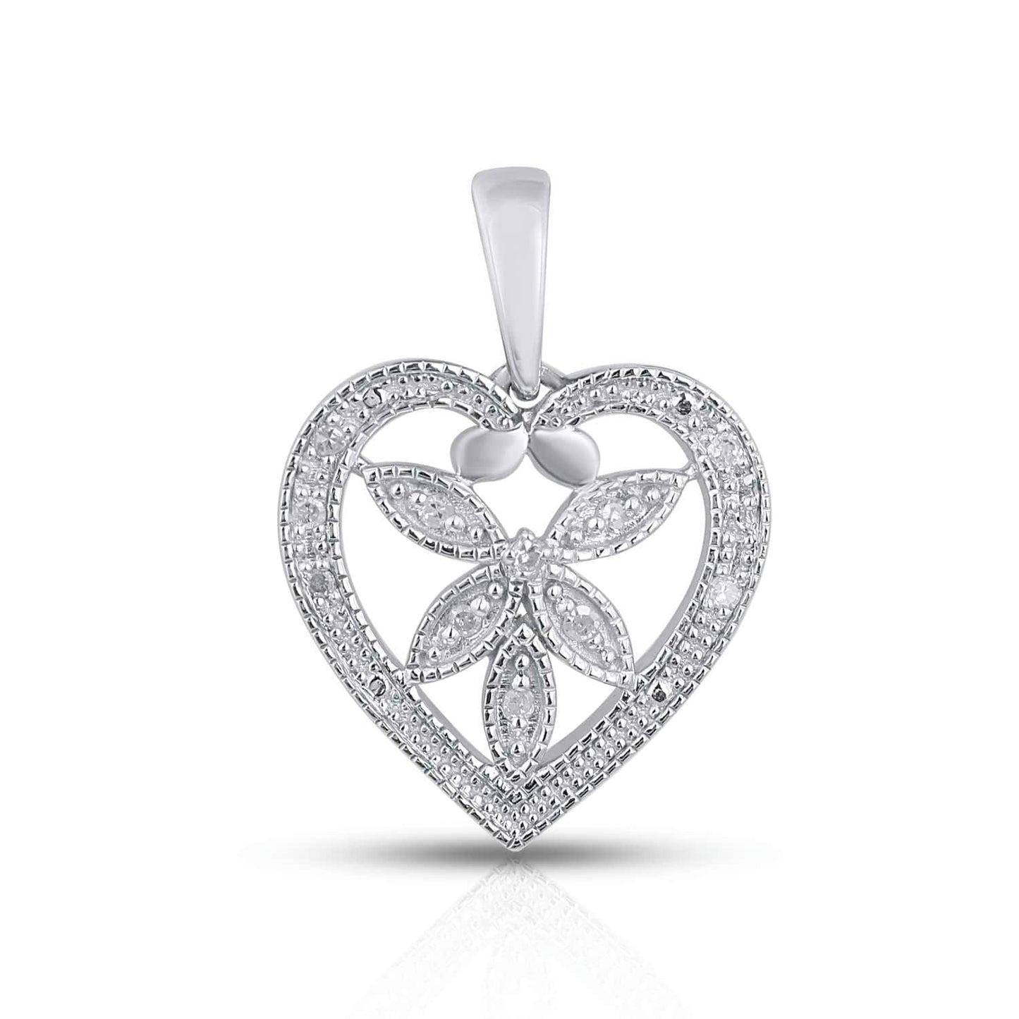 925 SS 0.05CT D- LADIES PENDANT HEART""