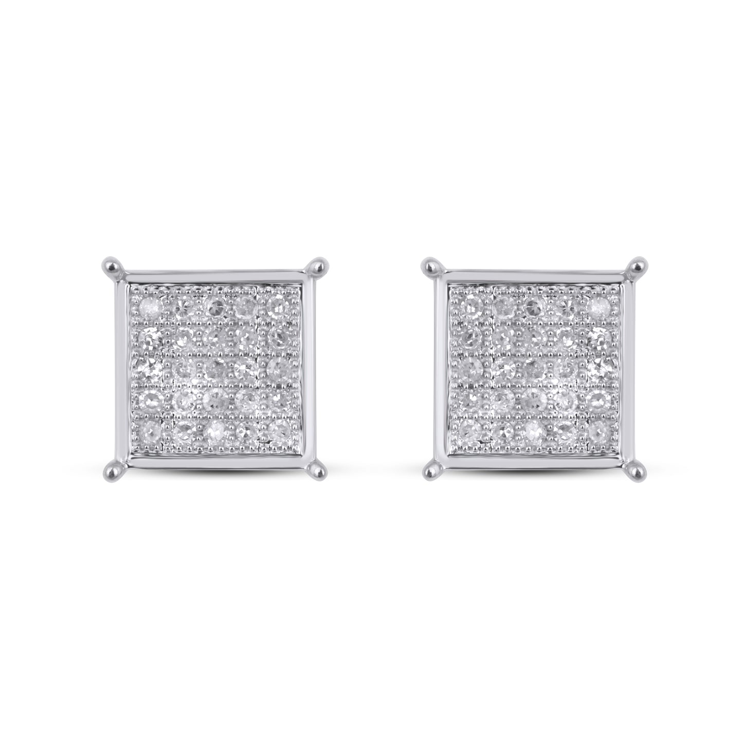 CLOSEOUT 10KT 0.15CT D-EARRINGS"SQUARE"