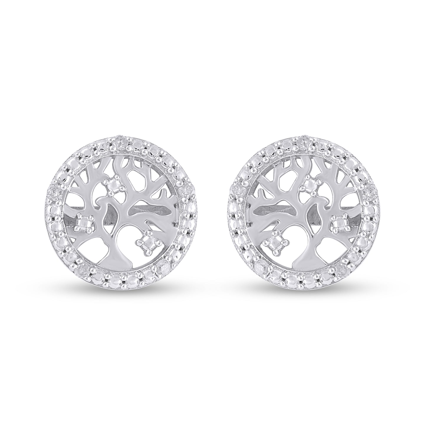 925 SS 0.03CT D- EARRINGS