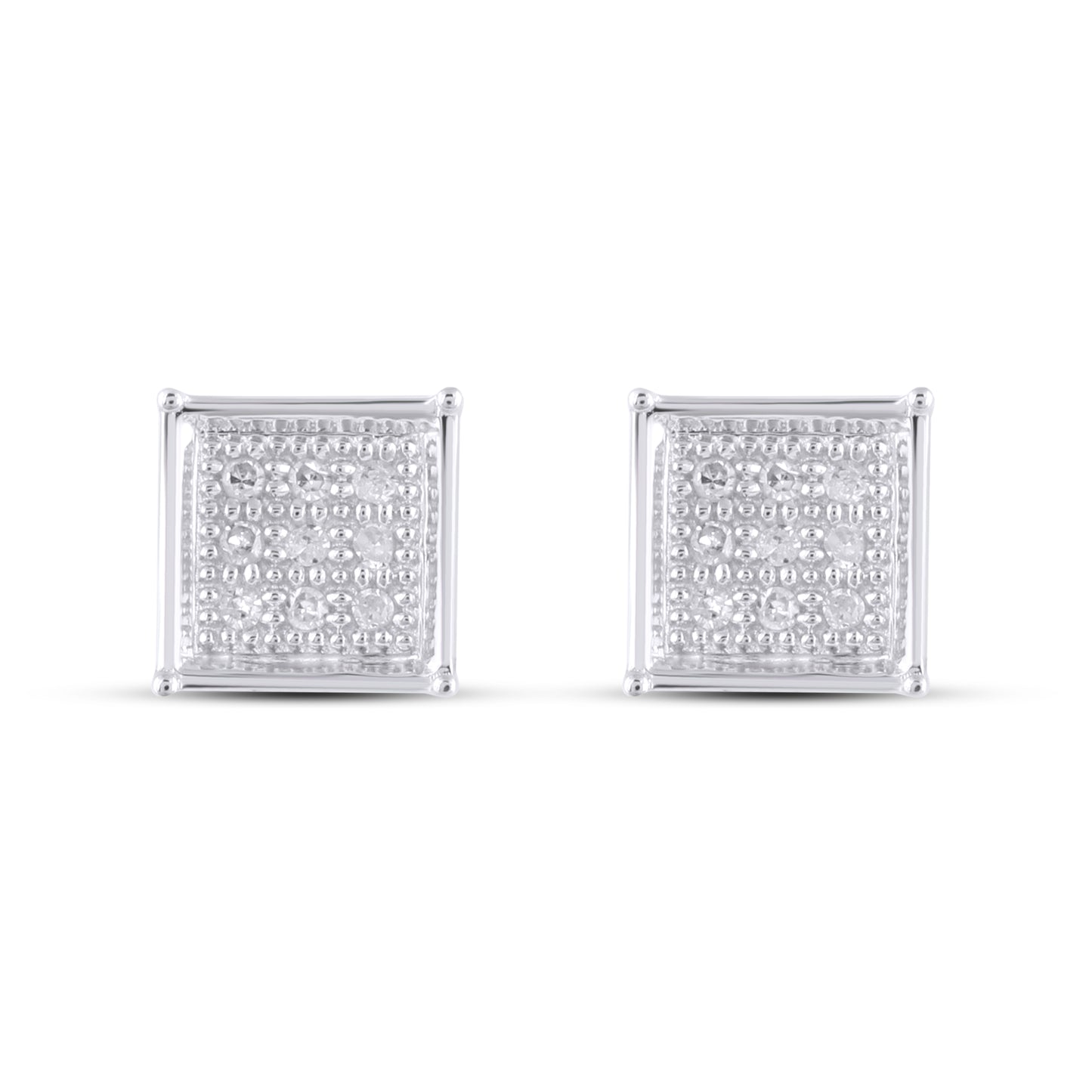 CLOSEOUT 10KT 0.05CT D-EARRINGS"SQUARE"