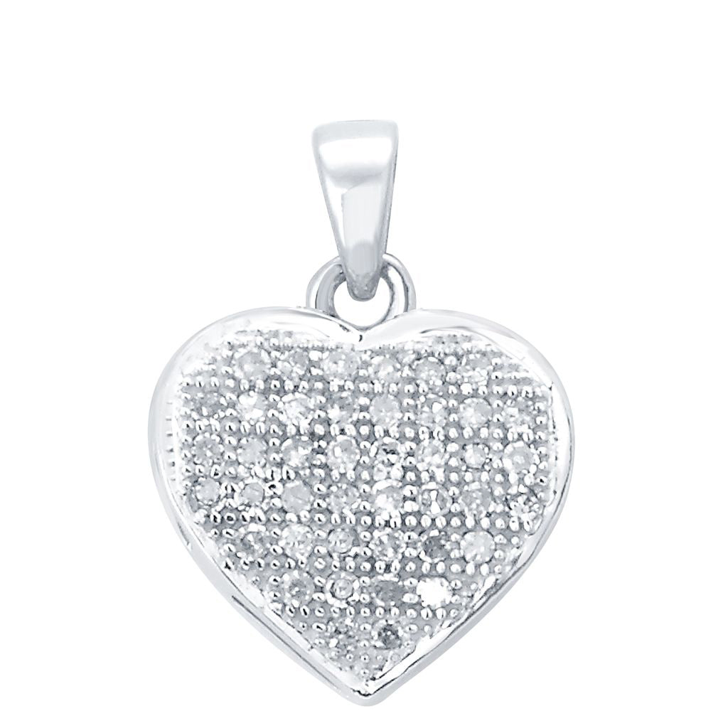 CLOSEOUT 10KT 0.12CT D- LADIES PENDANT "HEART"