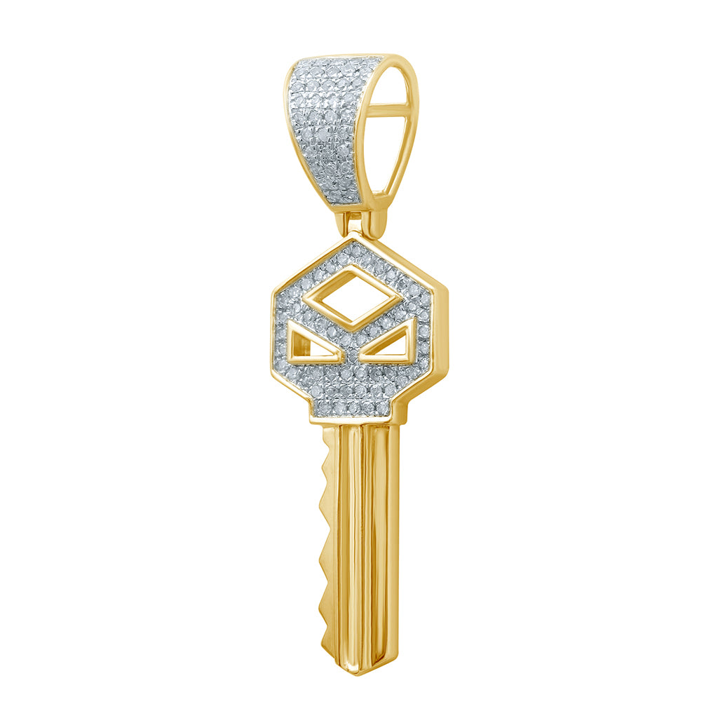 10KT 0.24-0.28CT D-PENDANT "KEY"