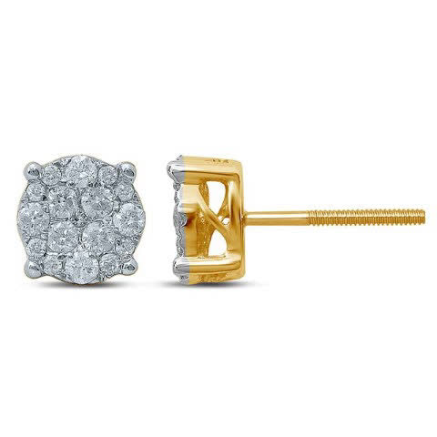 10KT 0.47-0.54CT D-EARRINGS "SUPER FLOWER"