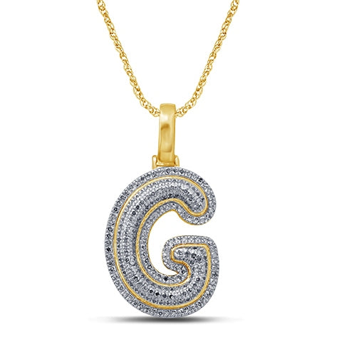 10KT 0.30-0.43CT D-BUBBLE LETTER  G ""