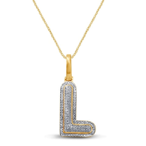 10KT 0.20-0.31 CT D-BUBBLE LETTER  L ""