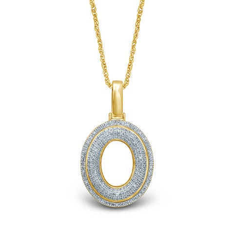 10KT 0.27-0.42CT D-BUBBLE LETTER  O ""
