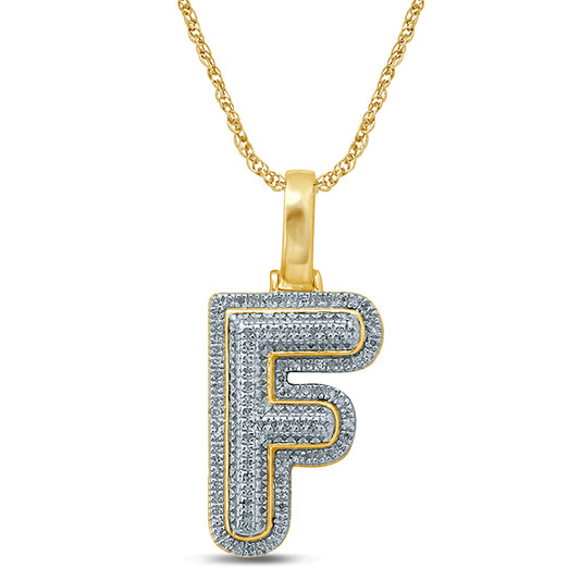 10KT 0.22-0.37CT D-BUBBLE LETTER  F ""