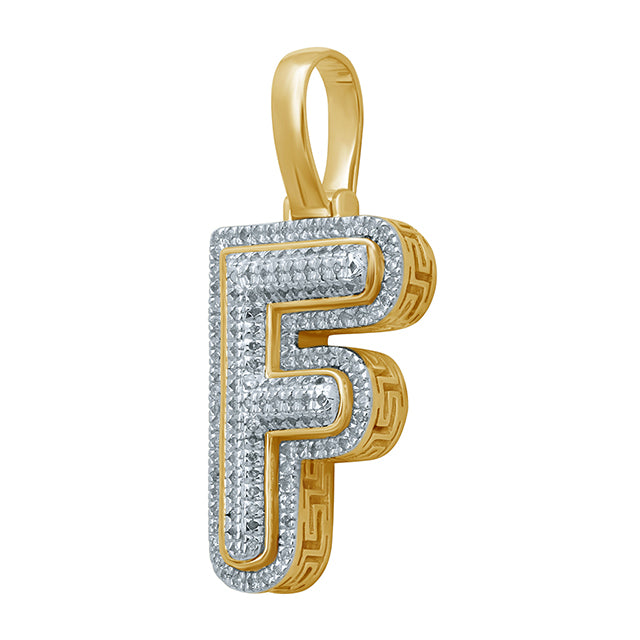 10KT 0.22-0.37CT D-BUBBLE LETTER  F ""