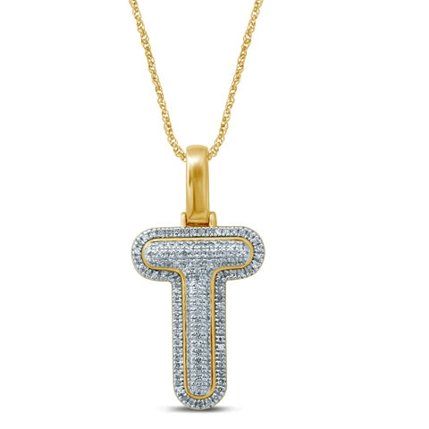 10KT 0.22-0.30CT D-BUBBLE LETTER  T ""