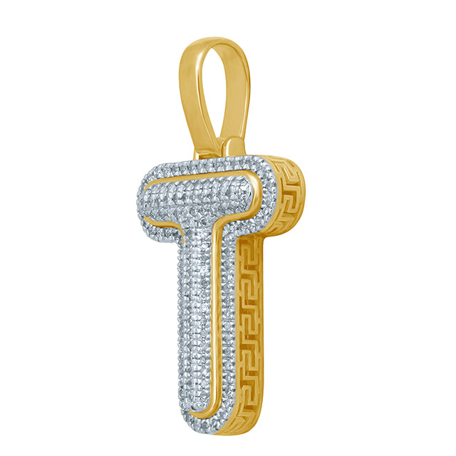 10KT 0.22-0.30CT D-BUBBLE LETTER  T ""