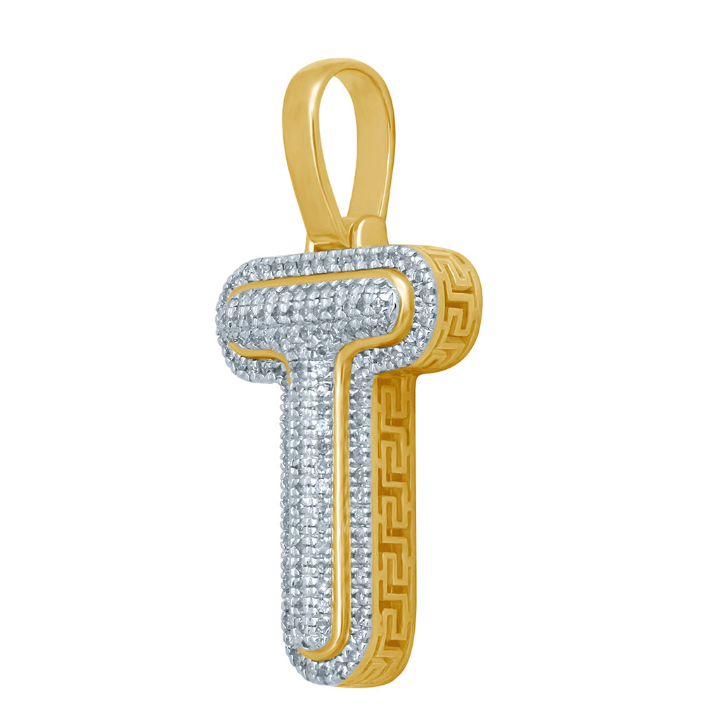 10KT 0.22-0.30CT D-BUBBLE LETTER  T ""
