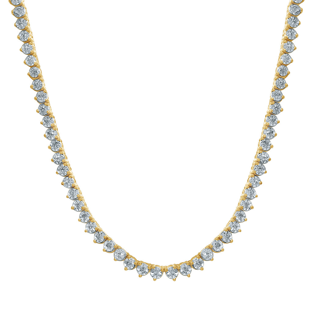 10KT 1.46-1.71CT  "3mm18in." D-NECKLACE