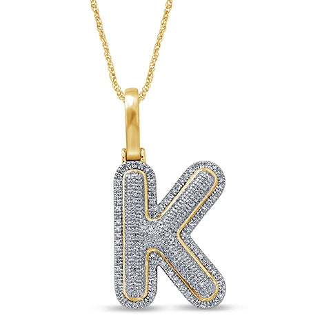 10KT 0.31-0.42CT D-BUBBLE LETTER  K ""
