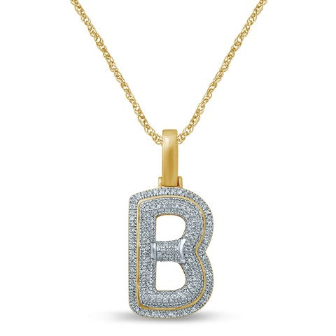 10KT 0.27-0.40CT D-BUBBLE LETTER  B ""