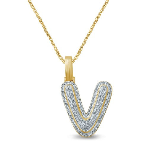 10KT  0.27-0.41CT D-BUBBLE INITIAL V""
