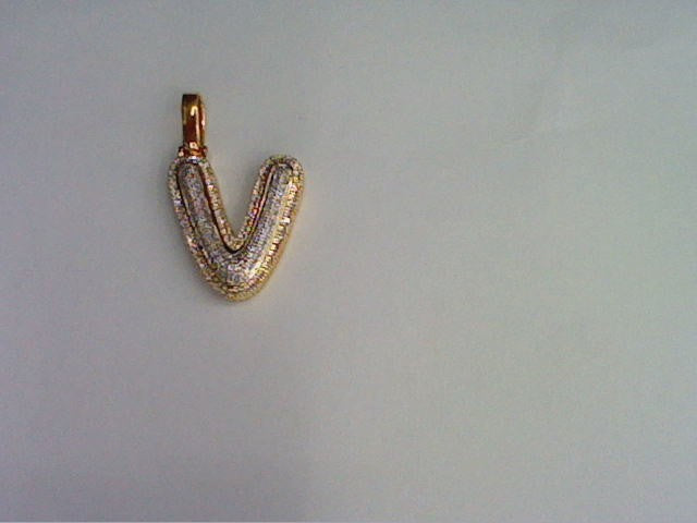 10KT 0.28CT D- BUBBLE INITIAL V""