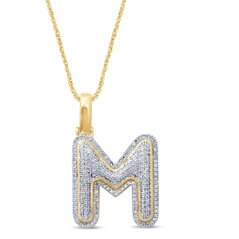 10KT 0.35-0.49 CT D- BUBBLE LETTER  M ""