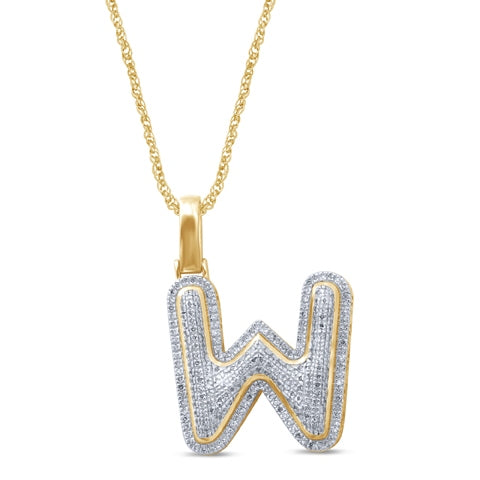 10KT 0.35-0.51CT D-BUBBLE LETTER  W ""