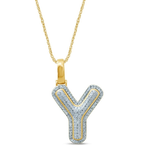 10KT 0.23-0.37CT D-BUBBLE LETTER  Y ""