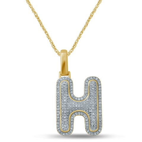 10KT 0.31-0.46CT D-BUBBLE LETTER  H ""