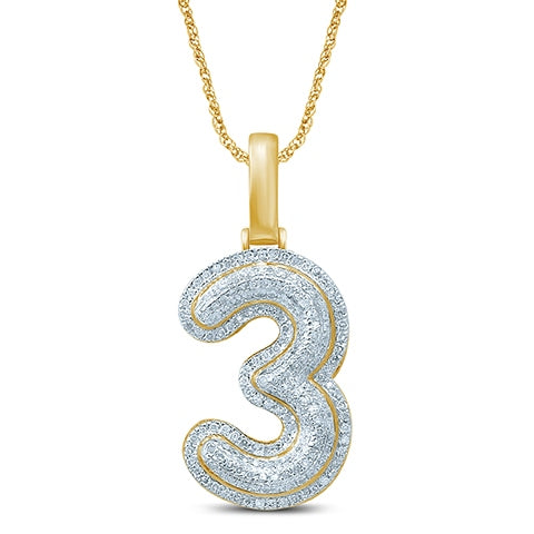 10KT 0.31-0.36CT D-BUBBLE LETTER 3""