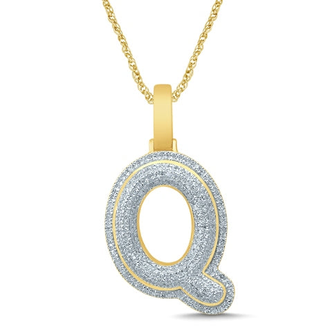10KT 0.30-0.38CT D-BUBBLE LETTER  Q  ""