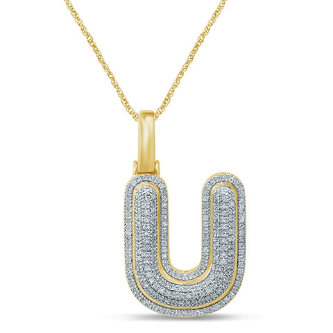 10KT 0.28-0.41CT D-BUBBLE LETTER  U  ""