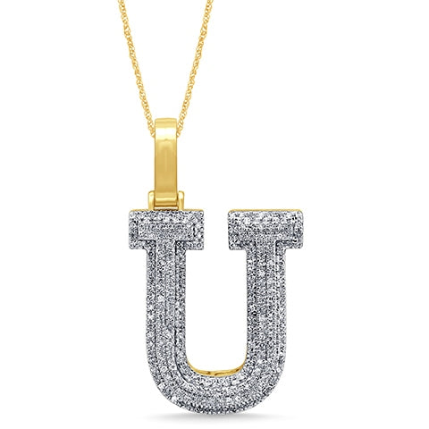 10KT 0.32-0.35CT D-MICROPAVE INITIAL  U""