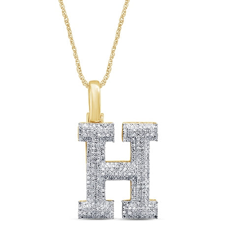 10KT 0.37-0.49CT D-MICROPAVE INITIAL  H""