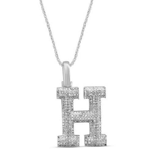 10KT 0.42CT D-MICROPAVE INITIAL H""