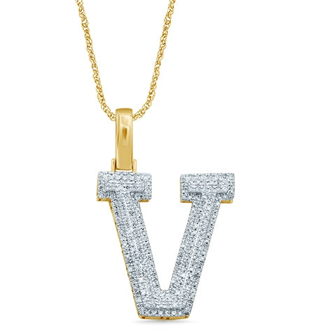 10KT 0.38-0.43CT D-MICROPAVE INITIAL  V""